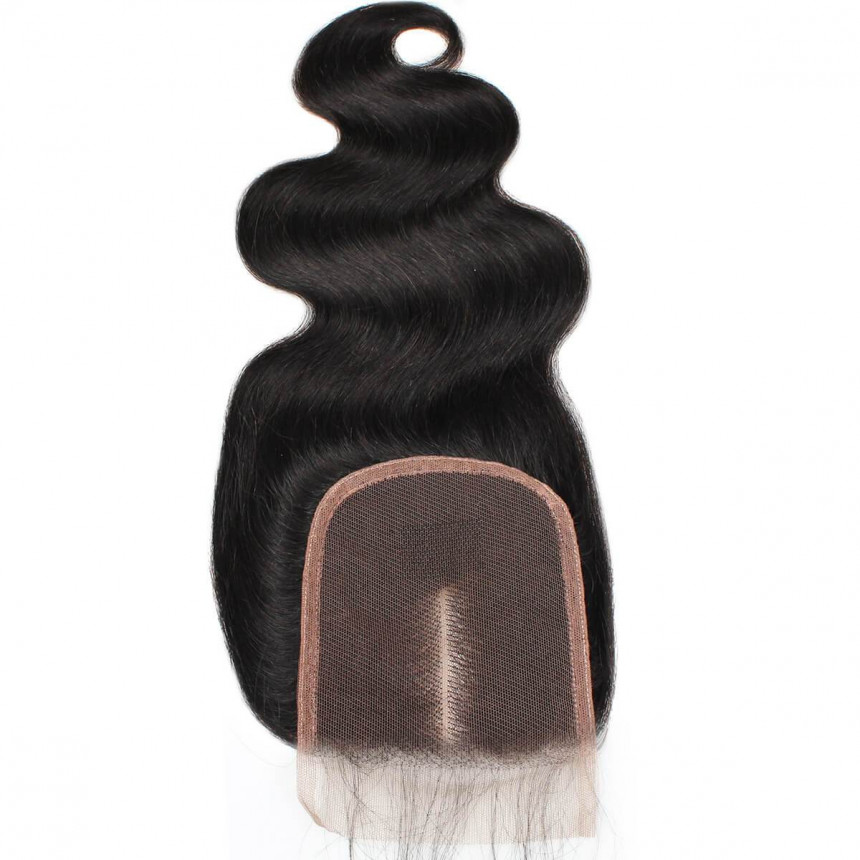 Lace Closure With Baby Hair Body Wave 4x4 Lace Closure With Baby Hair  Extensions Free Middle Three Part Swiss Lace