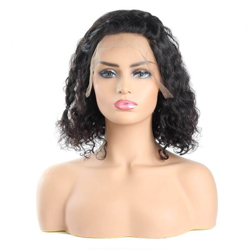 Short Bob Wig Brazilian Curly Virgin Human Hair Lace Front Wigs