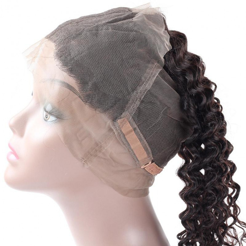Brazilian Virgin Deep Wave Hair 3 Bundles With 360 Lace Frontal Human Hair Brazilian Virgin Deep Wave Hair 3 Bundles With 360 Lace Frontal Human Hair