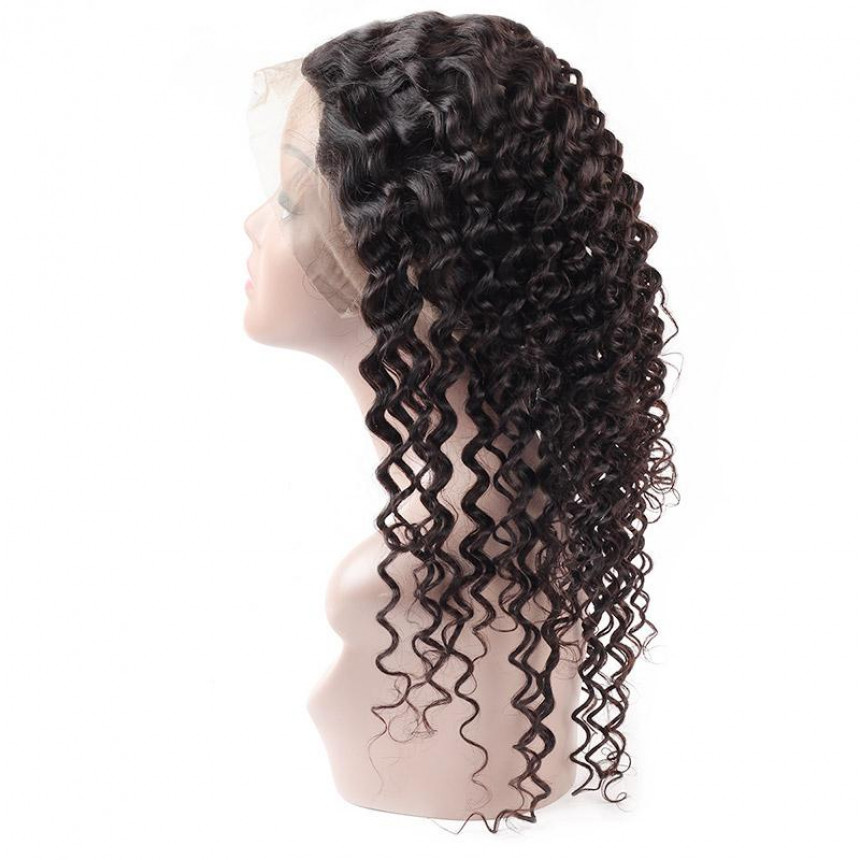 Brazilian Virgin Deep Wave Hair 3 Bundles With 360 Lace Frontal Human Hair Brazilian Virgin Deep Wave Hair 3 Bundles With 360 Lace Frontal Human Hair