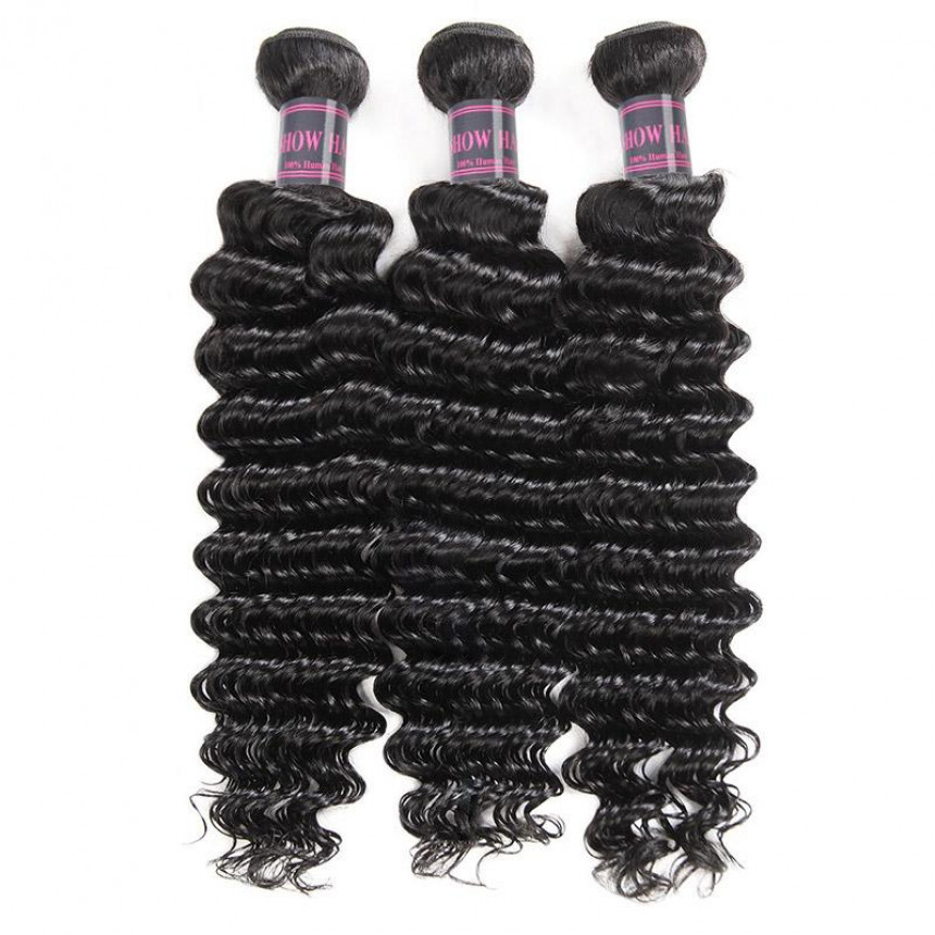 Virgin Brazilian Hair Deep Wave 3 Bundles with 13*4 Lace Frontal Virgin Brazilian Hair Deep Wave 3 Bundles with 13*4 Lace Frontal
