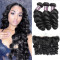 Brazilian Loose Wave Hair 3 Bundles with 13*4 Lace Frontal