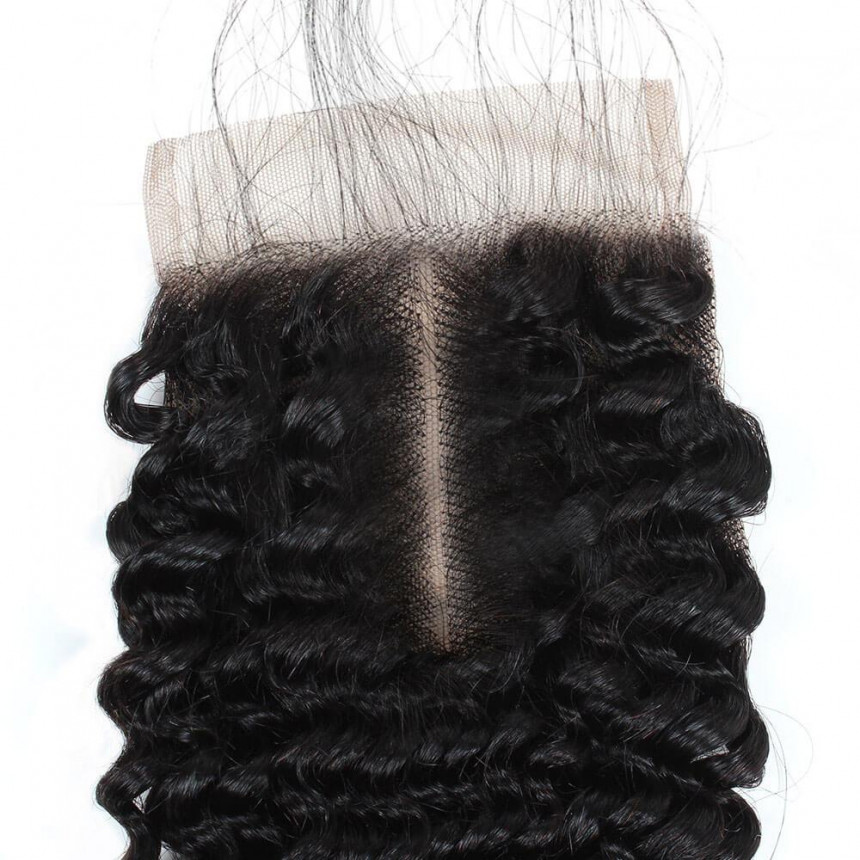 Virgin Curly Human Hair 4*4 Lace Closure with Baby Hair Virgin Curly Human Hair 4*4 Lace Closure with Baby Hair