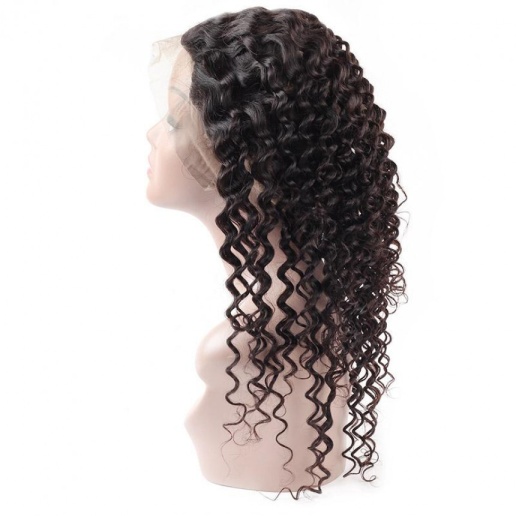 Virgin Brazilian Hair Deep Wave Hair 2 Bundles With 360 Lace Frontal