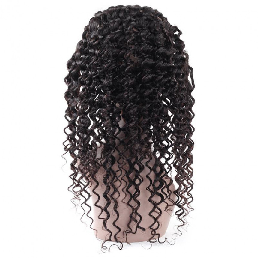 Virgin Brazilian Hair Deep Wave Hair 2 Bundles With 360 Lace Frontal