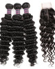 Deep Wave Hair 3 Bundles with 2*4 Lace Closure Ishow Virgin Human Hair