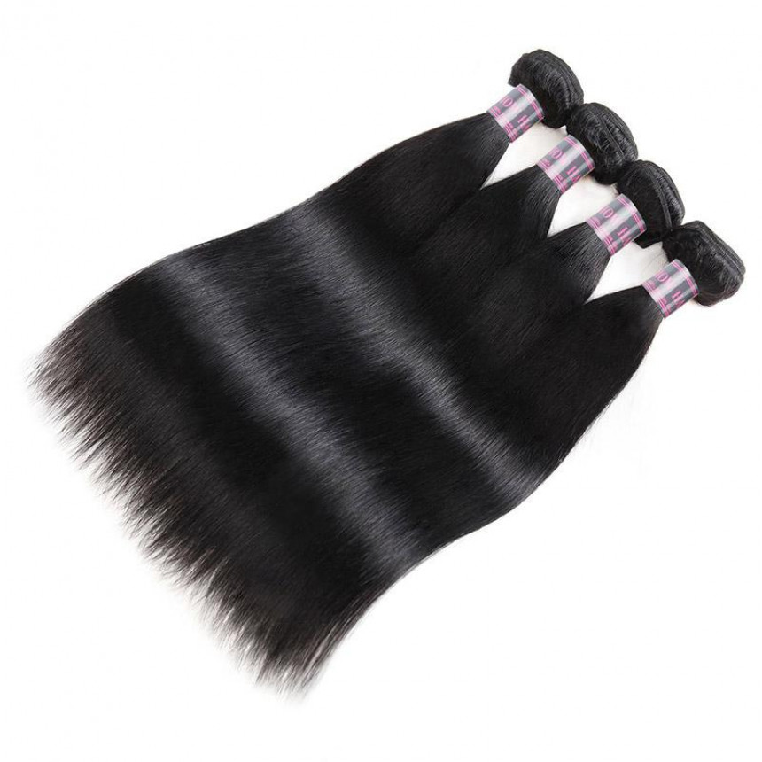 Virgin Indian Straight Human Hair Weave 4 Bundles