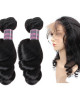 Loose Wave 100% Virgin Remy Human Hair Extensions 2 Bundles With 360 Lace Frontal  Bundles Weave