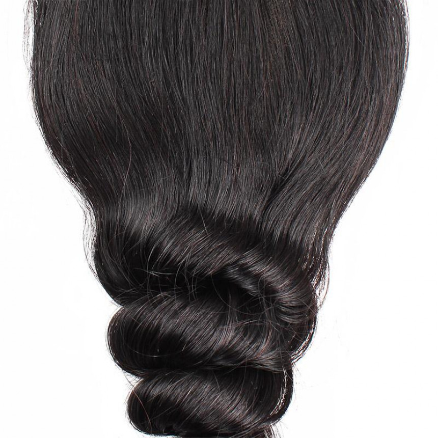 Loose Wave Hair 4*4 Lace Closure with Baby Hair 1 Piece Human Hair Lace Closure