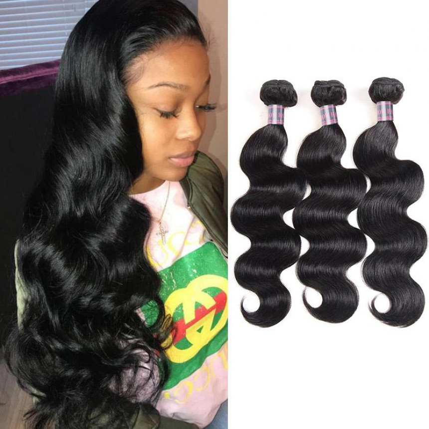 Virgin Malaysian Human Hair Weave Body Wave Weave Styles 3 Bundles