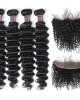 Malaysian Deep Wave Hair 4 Bundles With 13*4 Frontal Closure
