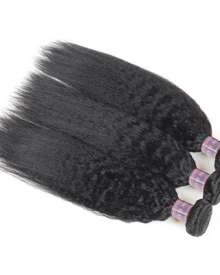Human Hair Bundles of Weave Malaysian Yaki Straight Hair Extensions 3 Bundles Deal Remy Hair Weave Bundles