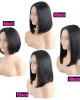 middle part brazilian remy black bob human hair wig