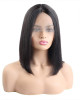 middle part brazilian remy black bob human hair wig