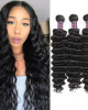 Deep Wave 3 Bundles Virgin Cheap Peruvian Human Hair Extensions