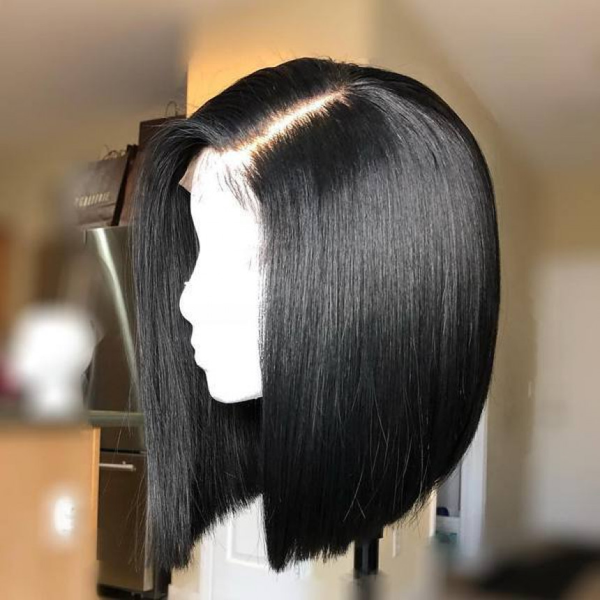 Peruvian Straight Remy Human Hair Short Cute Bob Wigs