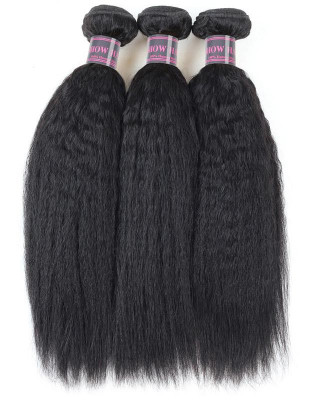 Straight Peruvian Hair Yaki Straight Human Hair 3 Bundles