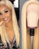 Brazilian Platinum Blonde 613 Lace Frontal Straight Human Hair Wigs