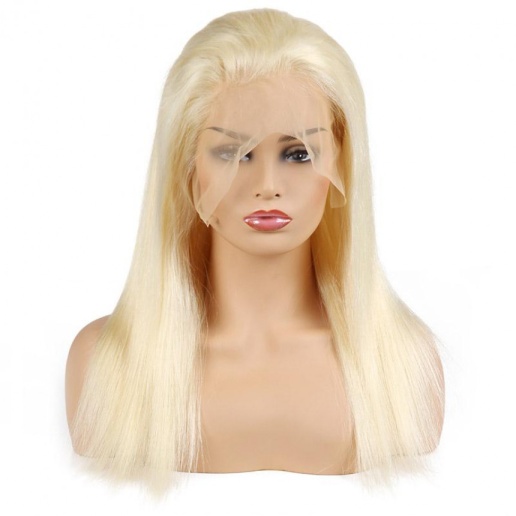 Brazilian Platinum Blonde 613 Lace Frontal Straight Human Hair Wigs