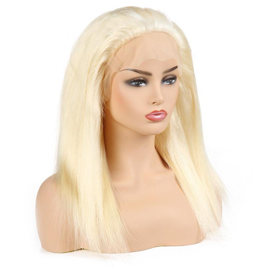 Brazilian Platinum Blonde 613 Lace Frontal Straight Human Hair Wigs