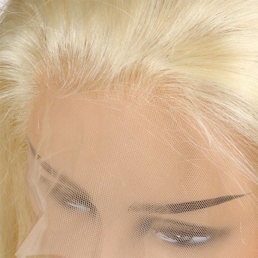 Brazilian Platinum Blonde 613 Lace Frontal Straight Human Hair Wigs