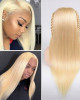 Platinum blonde peruvian 613 straight human hair wig summer hot selling hairstyles