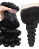 Virgin Indian Loose Wave 4 Bundles With 4*4 Lace Closure