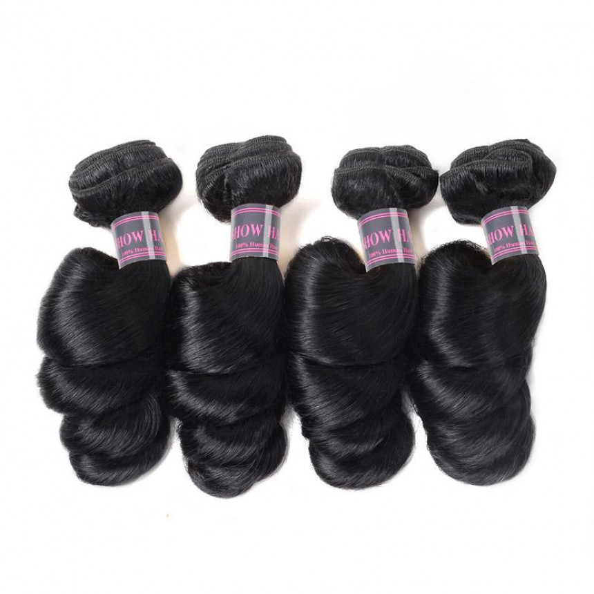 Virgin Indian Loose Wave 4 Bundles With 4*4 Lace Closure