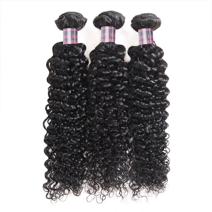 Virgin Mongolian 3 Bundles Short Curly Hair Weave