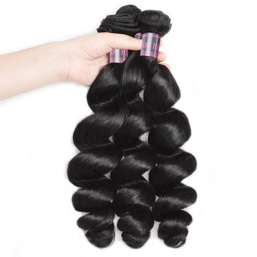 Loose Wave Hair 3 Bundles Virgin Brazilian Human Hair Weave