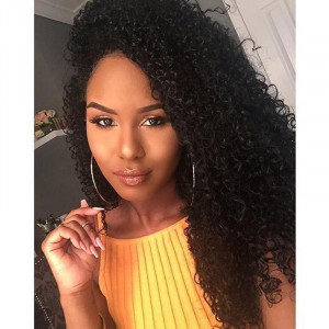 Virgin Peruvian Natural Curly Hair Weave 3 Bundles Natural Color