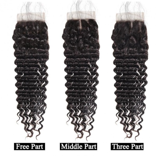 indian deep wave 4 bundles with lace closure