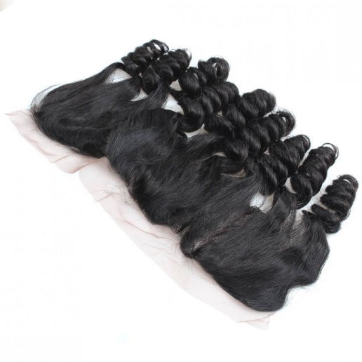 indian hair loose wave 3 bundles with lace frontal