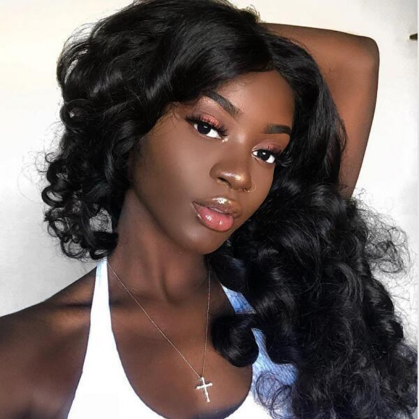 indian hair loose wave 4 bundles with lace frontal