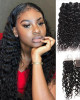 indian hair water wave 3 bundles with 4x4 lace closure