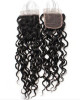 indian hair water wave 4 bundles with lace closure