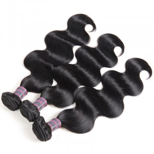 Indian Human Hair 3 Bundles Deal Ishow Body Wave Hair Bundles Natural Color 100% Human Hair Extensions