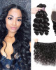 indian loose wave hair 3 bundles with 4 4 lace closure