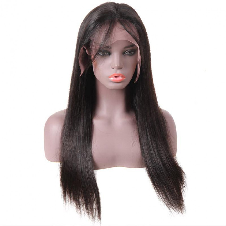 indian straight remy human hair wigs lace front wig