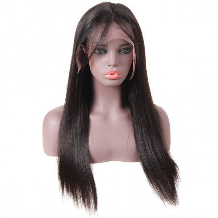 lace front wig malaysian straight virgin remy human hair wigs