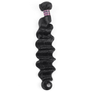 loose deep wave virgin remy human hair weave 1pc sample bundle