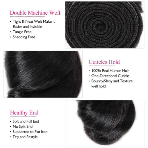 Loose Wave Hair Bundles 1Pc 8-28 inch 100% Human Hair Weave Bundles Remy Hair Extensions