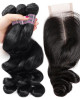 loose wave virgin human hair weave 3 bundles with 2 4 lace closure with baby hair