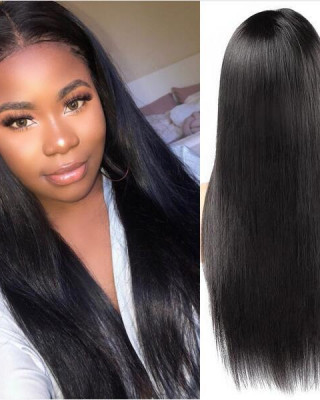 Malaysian 360 Lace Front Straight Pre-Plucked Virgin Human Hair Wigs