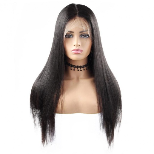 Malaysian 360 Lace Front Straight Pre-Plucked Virgin Human Hair Wigs
