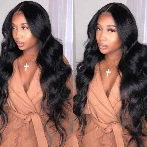 malaysian body wave virgin human hair wigs 360 lace front wig