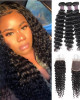 malaysian hair deep wave 3 bundles with lace closure