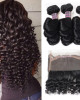 malaysian hair loose wave 3 bundles with 360 lace frontal