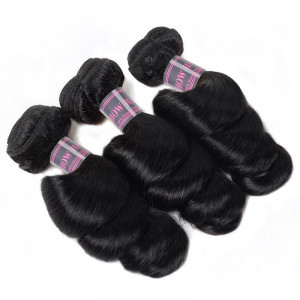 malaysian hair loose wave 3 bundles with 360 lace frontal