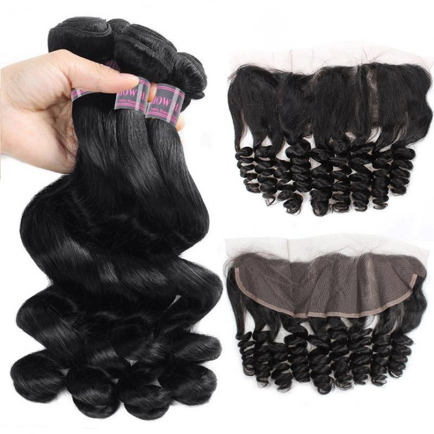 malaysian hair loose wave 4 bundles with 4x13 lace frontal